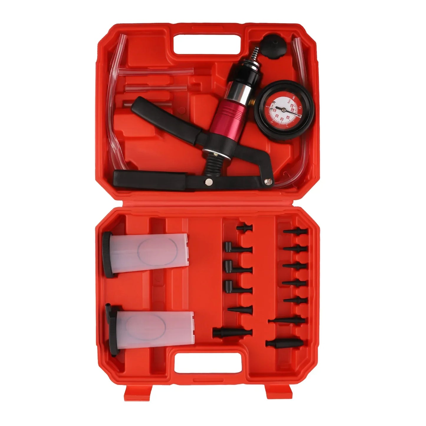 Vakuum-Druckpumpen-Tester-Set, Bremsflüssigkeitsentlüfter, Entlüftungsadapter, Manometer, Neu