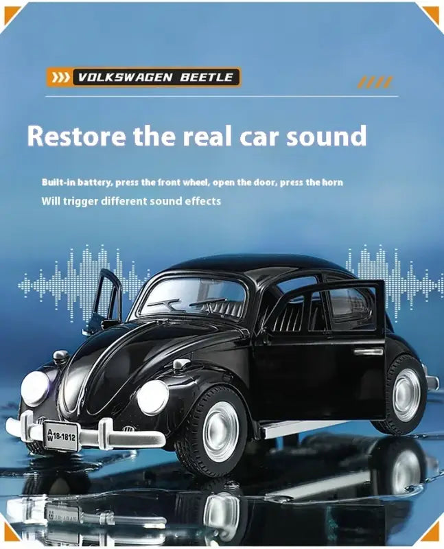 Volkswagen Beetle 1955 1:18 – Metalowy Model z Efektami Dźwiękowymi i Świetlnymi