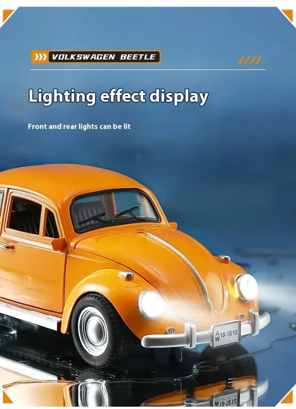 Volkswagen Beetle 1955 1:18 – Metalowy Model z Efektami Dźwiękowymi i Świetlnymi
