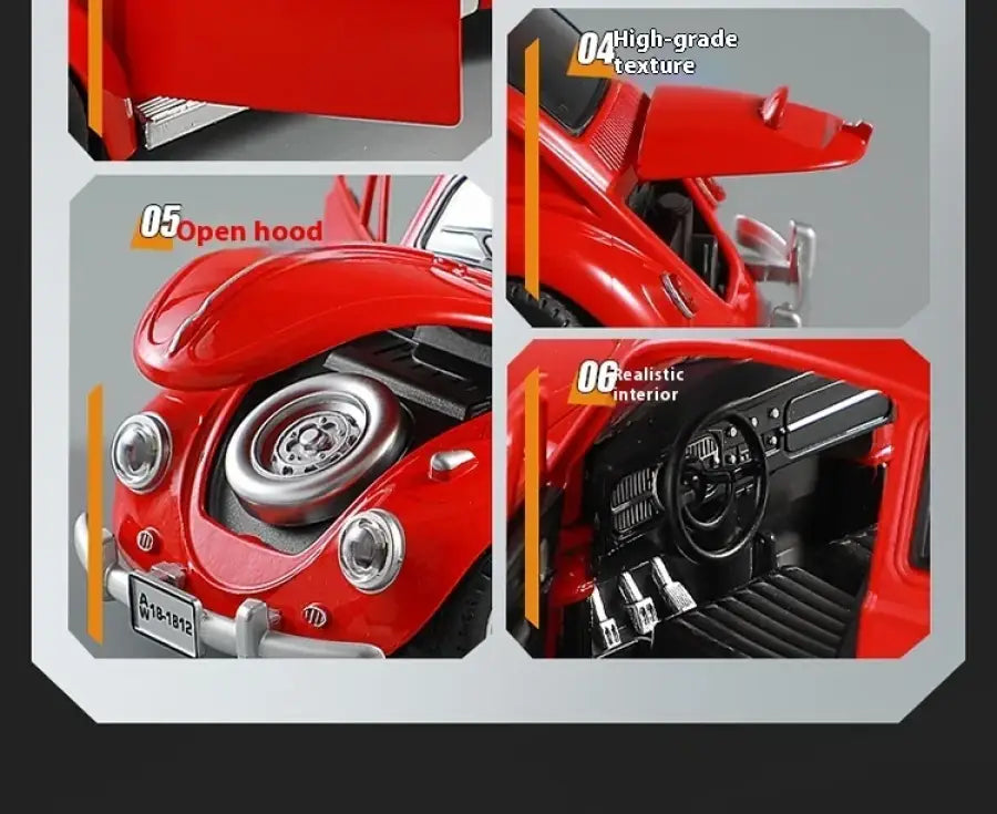 Volkswagen Beetle 1955 1:18 – Metalowy Model z Efektami Dźwiękowymi i Świetlnymi