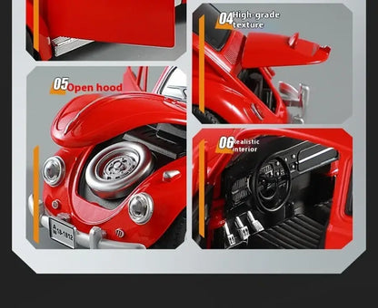 Volkswagen Beetle 1955 1:18 – Metalowy Model z Efektami Dźwiękowymi i Świetlnymi