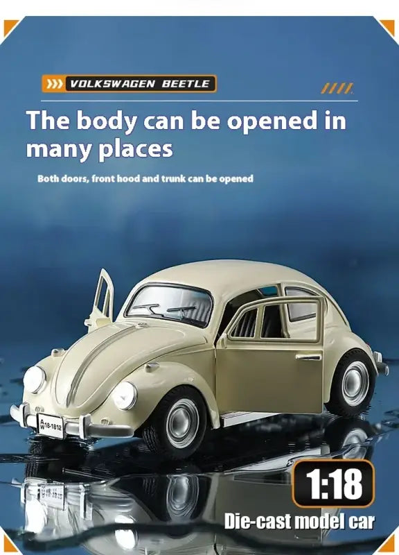 Volkswagen Beetle 1955 1:18 – Metalowy Model z Efektami Dźwiękowymi i Świetlnymi