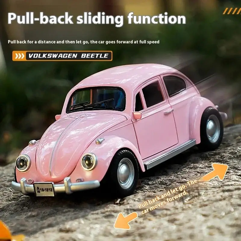 Volkswagen Beetle 1955 1:18 – Metalowy Model z Efektami Dźwiękowymi i Świetlnymi