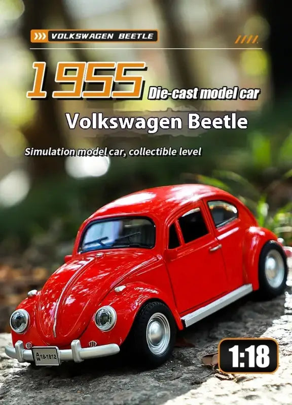 Volkswagen Beetle 1955 1:18 – Metalowy Model z Efektami Dźwiękowymi i Świetlnymi