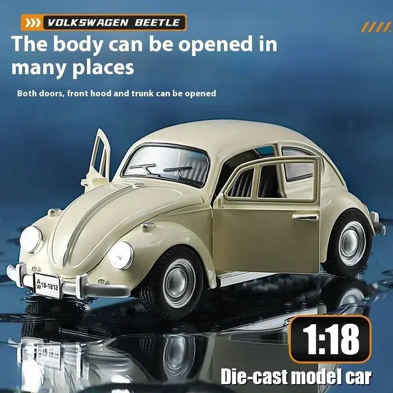 Volkswagen Beetle 1955 1:18 – Metalowy Model z Efektami Dźwiękowymi i Świetlnymi