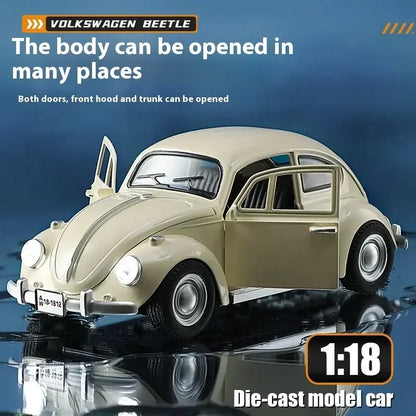 Volkswagen Beetle 1955 1:18 – Metalowy Model z Efektami Dźwiękowymi i Świetlnymi