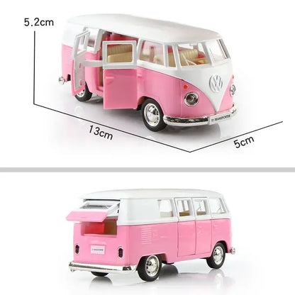 Volkswagen T1 Bus 1/36 – Metalowy Model Samochodu Die-Cast - Różowy