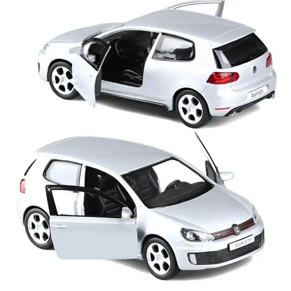 VW Golf 6 1:36 – Metalowy Model Otwierane Drzwi Zabawka - Srebrny