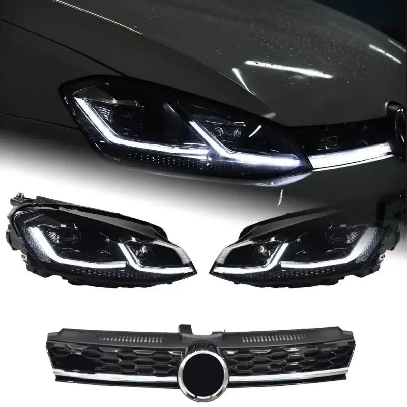 Lampy Przednie VW Golf 7.5 LED z DRL i Dynamicznym Sygnałem (2013-2020) - Multigenus