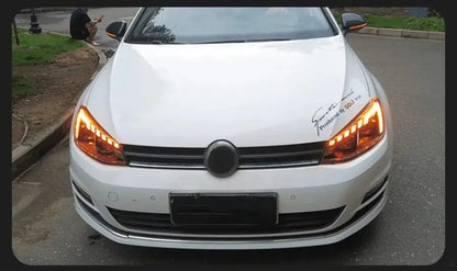 Lampy Przednie do VW Golf 7 LED w Stylu Audi z Animowanym DRL i Dynamicznym Sygnałem - Multigenus