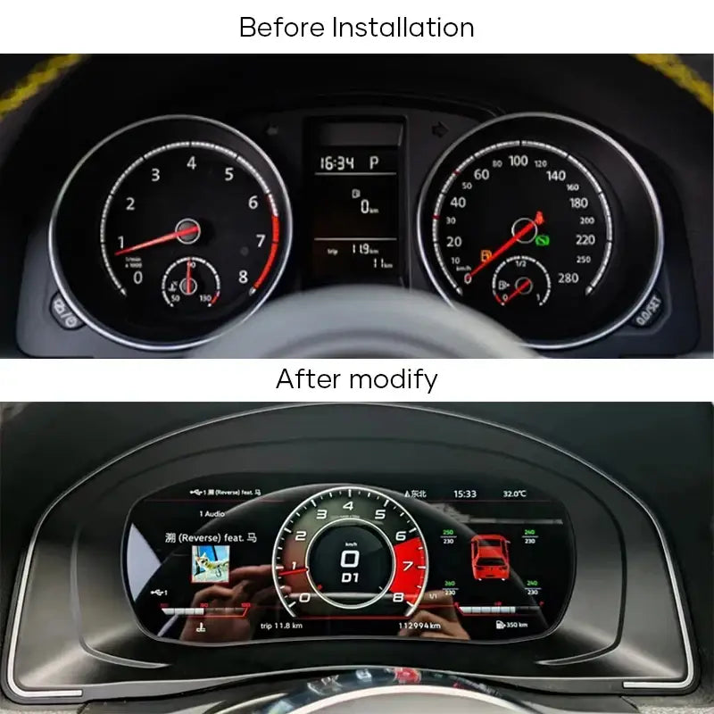 12,3-calowy Cyfrowy Klaster Deski Rozdzielczej do VW Scirocco Jetta Golf 6/7 Passat B8/B7