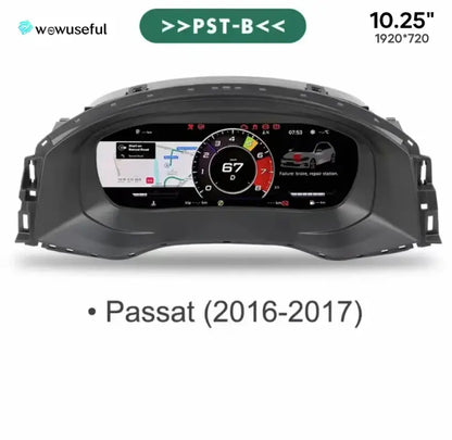 12,3-calowy Cyfrowy Klaster Deski Rozdzielczej do VW Scirocco Jetta Golf 6/7 Passat B8/B7 - Dla passat 16-17 rok