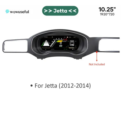 12,3-calowy Cyfrowy Klaster Deski Rozdzielczej do VW Scirocco Jetta Golf 6/7 Passat B8/B7 - Dla Jetta 12-14 rok