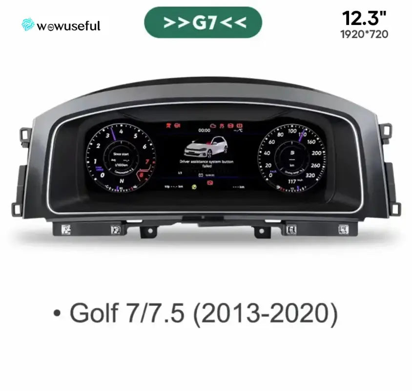 12,3-calowy Cyfrowy Klaster Deski Rozdzielczej do VW Scirocco Jetta Golf 6/7 Passat B8/B7 - Dla Golf 7