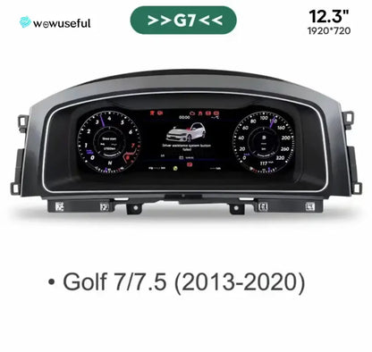 12,3-calowy Cyfrowy Klaster Deski Rozdzielczej do VW Scirocco Jetta Golf 6/7 Passat B8/B7 - Dla Golf 7