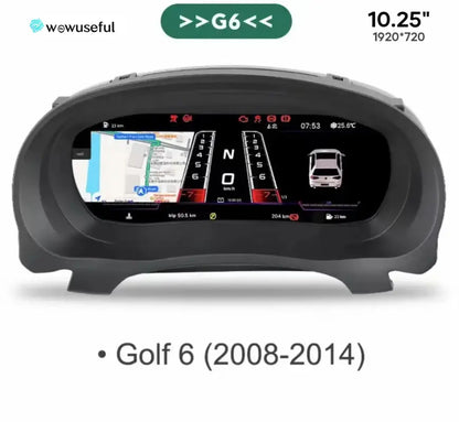 12,3-calowy Cyfrowy Klaster Deski Rozdzielczej do VW Scirocco Jetta Golf 6/7 Passat B8/B7 - Dla Golf 6