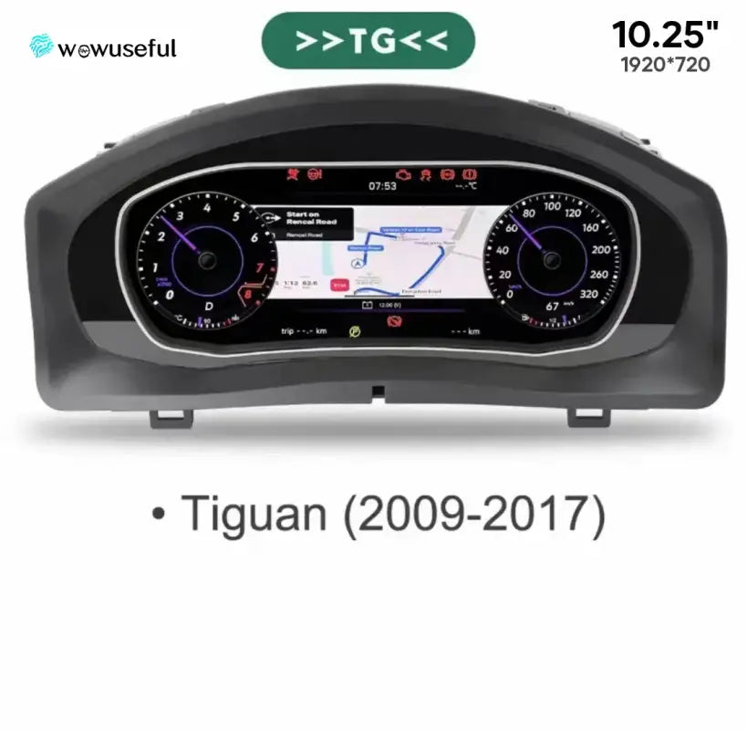 12,3-calowy Cyfrowy Klaster Deski Rozdzielczej do VW Scirocco Jetta Golf 6/7 Passat B8/B7 - Dla Tiguan 09-17 rok