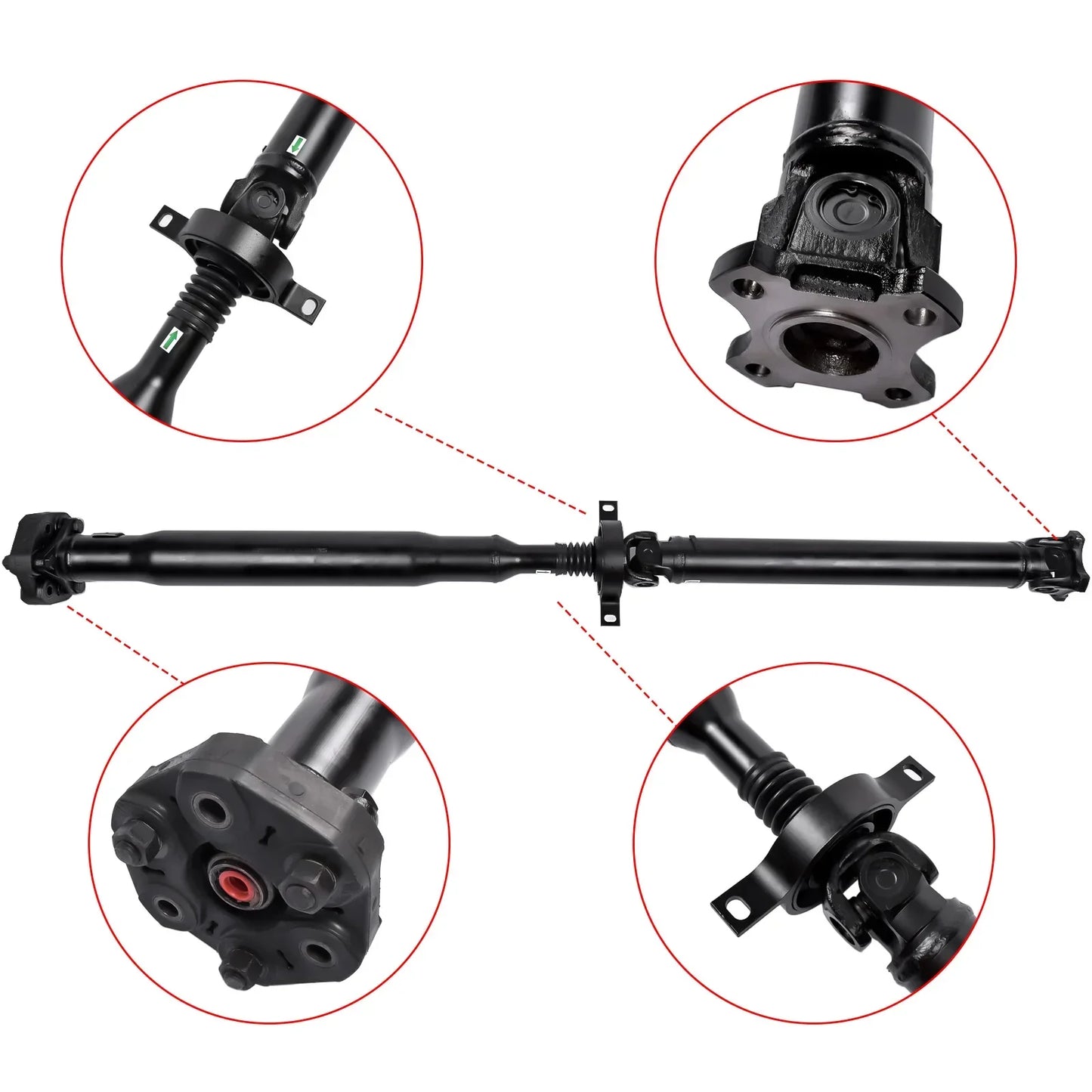 Czarny metalowy wał napędowy ap03 z przegubem flanszowym do bmw 118d e87 1443mm