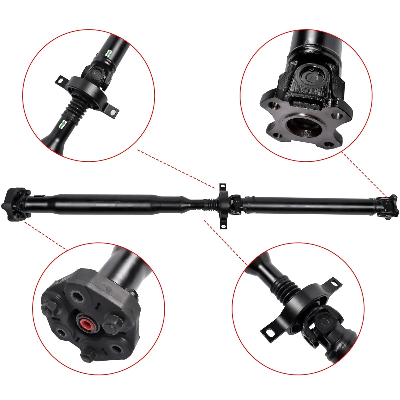Czarny metalowy wał napędowy ap03 z przegubem flanszowym do bmw 118d e87 1443mm