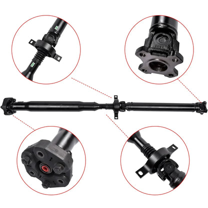 Czarny metalowy wał napędowy ap03 z przegubem flanszowym do bmw 118d e87 1443mm