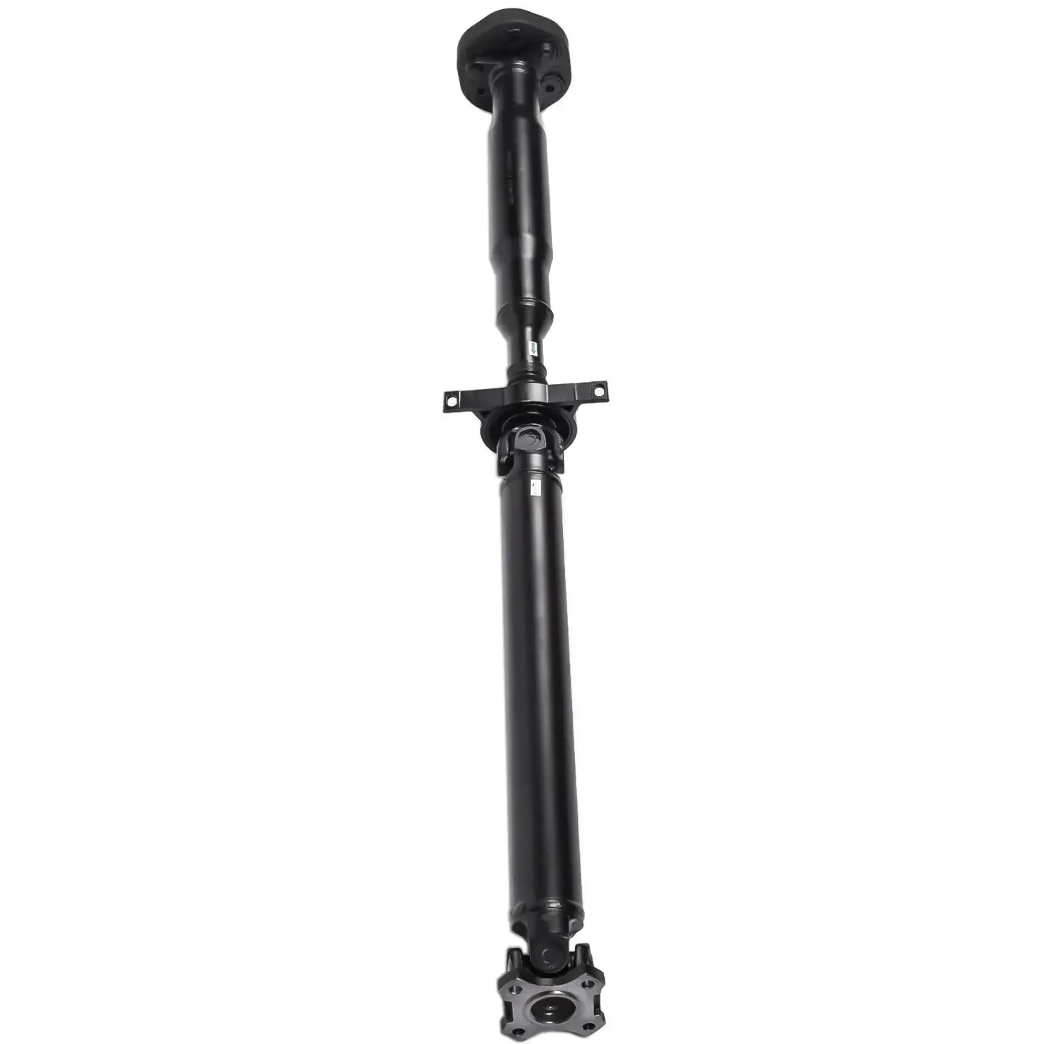 Czarny metalowy wał napędowy ap03 do bmw x3 e83 2.0d z przegubem centralnym i kołnierzami długość 1291mm