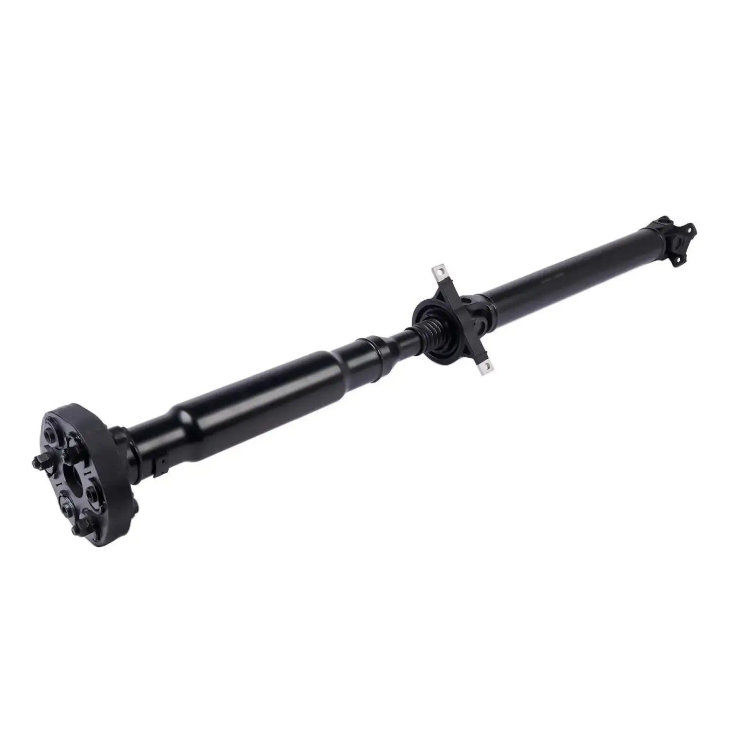 Czarny metalowy wał napędowy kardana 1268 mm z przegubem centralnym i kołnierzowymi końcami do bmw x3 e83 lci