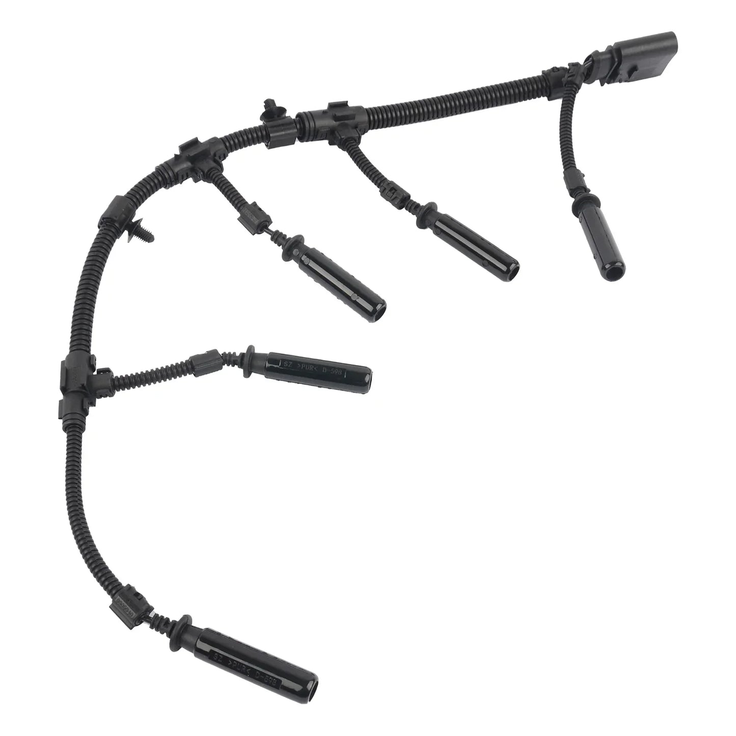 Czarny plastikowo-gumowy mostek zapłonowy ap01 glow plug bridge z wieloma złączami do vw transporter 2.0 2.5 tdi 2003-2010