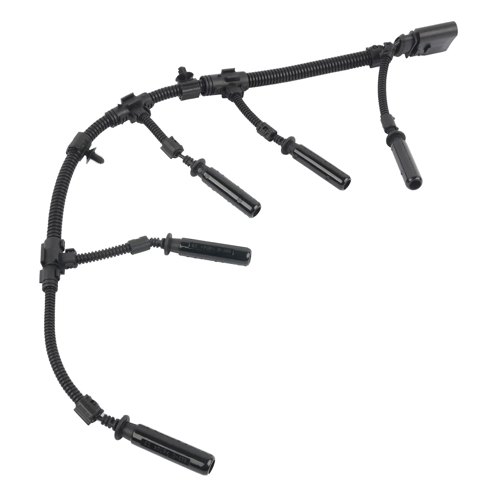Czarny plastikowo-gumowy mostek zapłonowy ap01 glow plug bridge z wieloma złączami do vw transporter 2.0 2.5 tdi 2003-2010