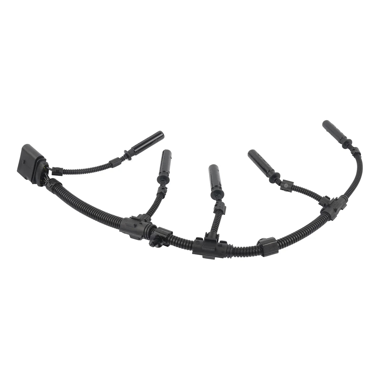 Ap01 glow plug bridge wiring harness black plastic with flexible corrugated tubing for vw transporter 2.0 2.5 tdi 2003-2010