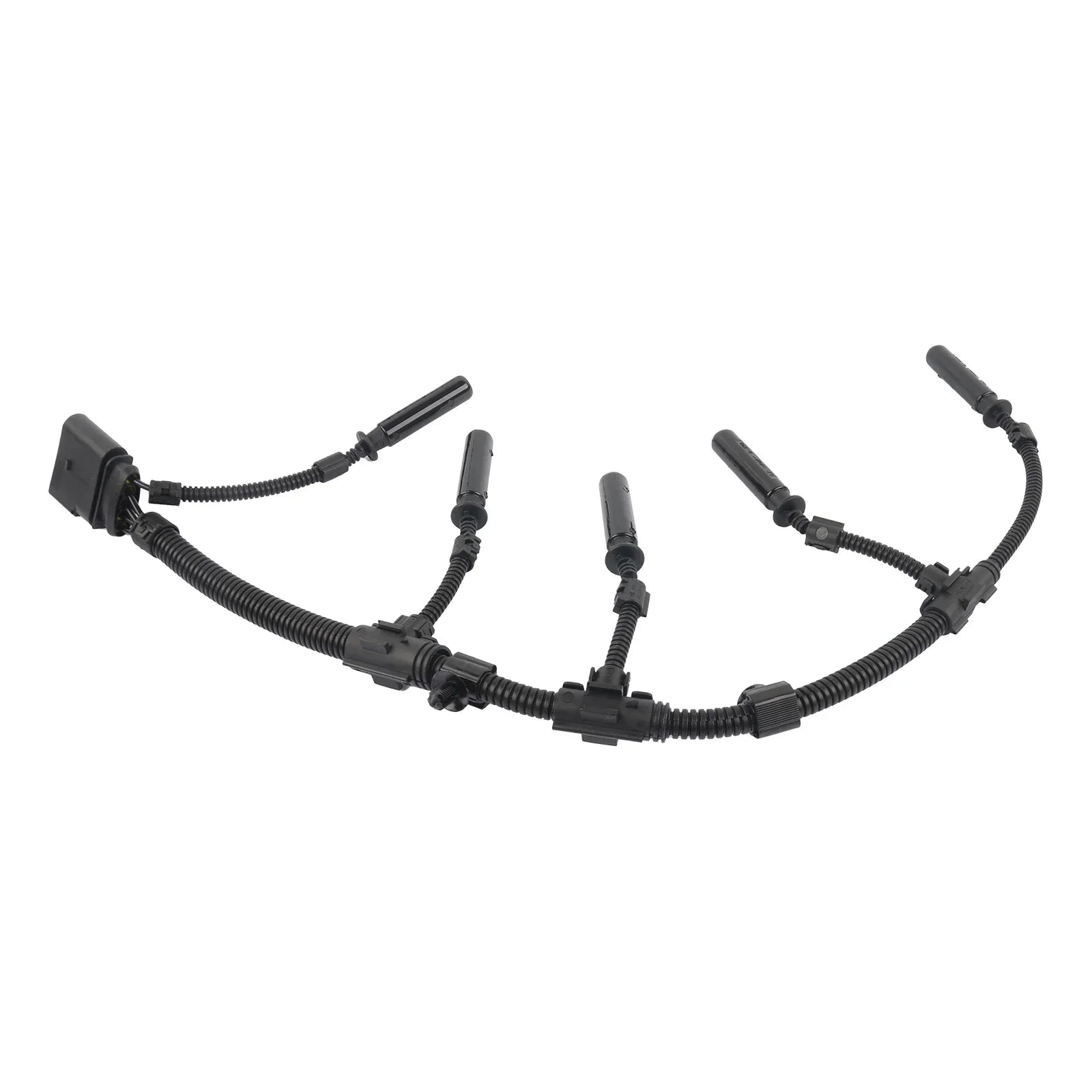Ap01 glow plug bridge wiring harness black plastic with flexible corrugated tubing for vw transporter 2.0 2.5 tdi 2003-2010