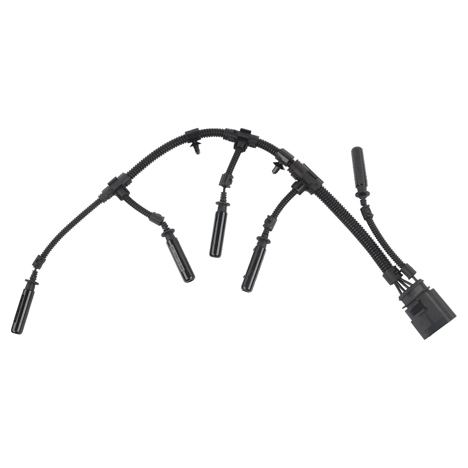 Czarny moduł zapłonowy ap01 glow plug bridge wiring harness z elastycznym oplotem i złączami do vw transporter 2.0 2.5 tdi