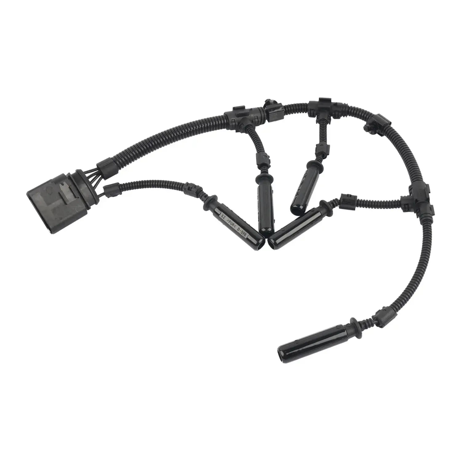 Czarny plastikowy przewód zapłonowy ap01 glow plug bridge z elastyczną rurką i złączkami do vw transporter 2003-2010