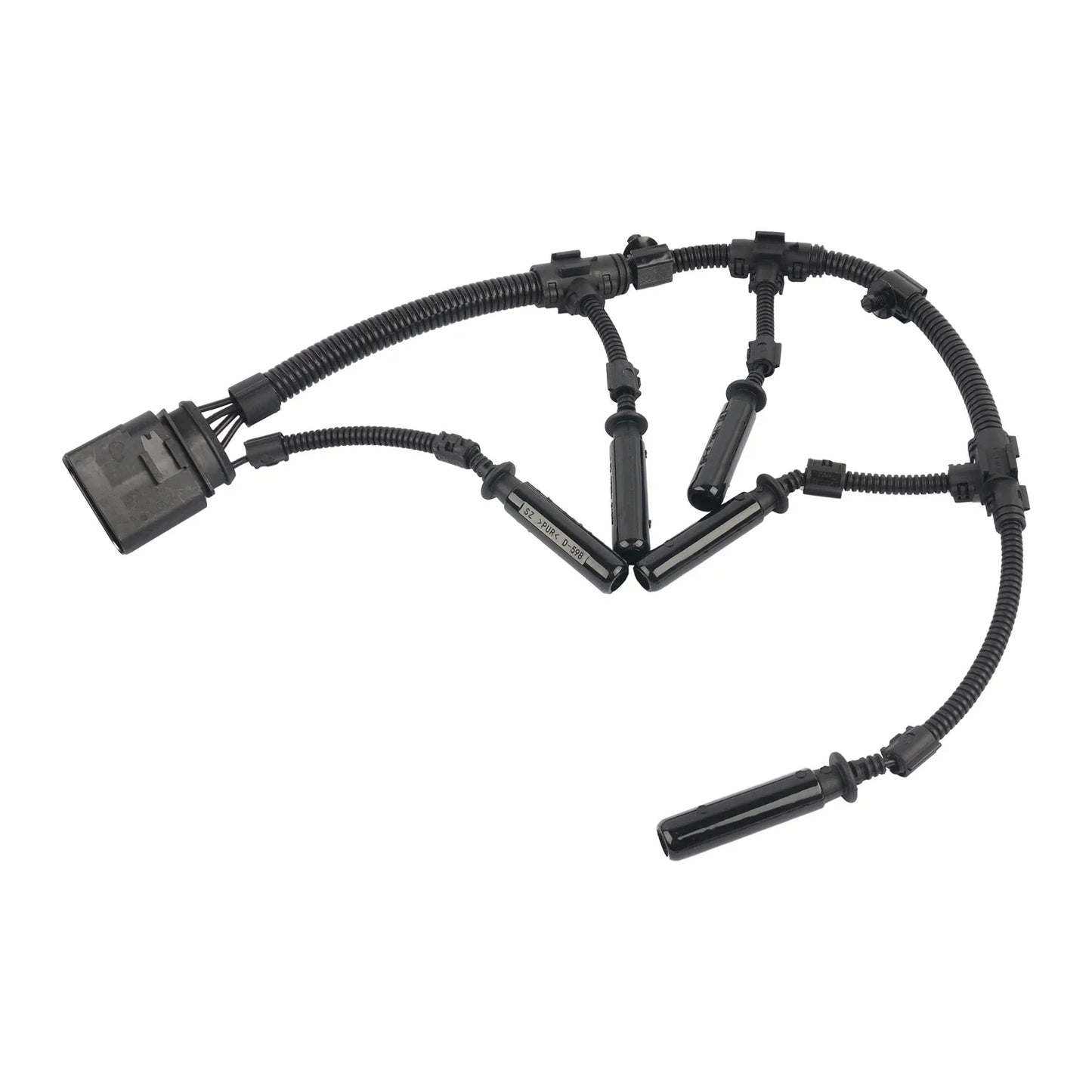 Czarny plastikowy przewód zapłonowy ap01 glow plug bridge z elastyczną rurką i złączkami do vw transporter 2003-2010
