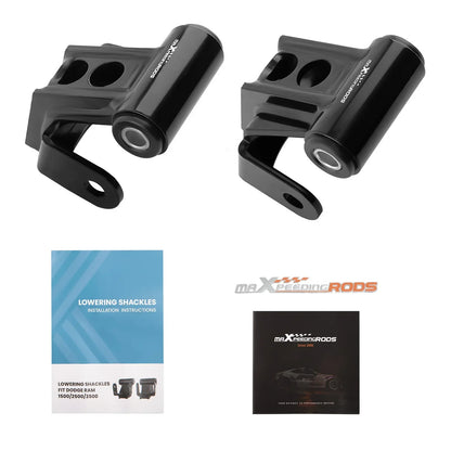 Drop Shackles 2'' Leaf Spring Below Hanger For Dodge Ram 2500 3500 2003-13