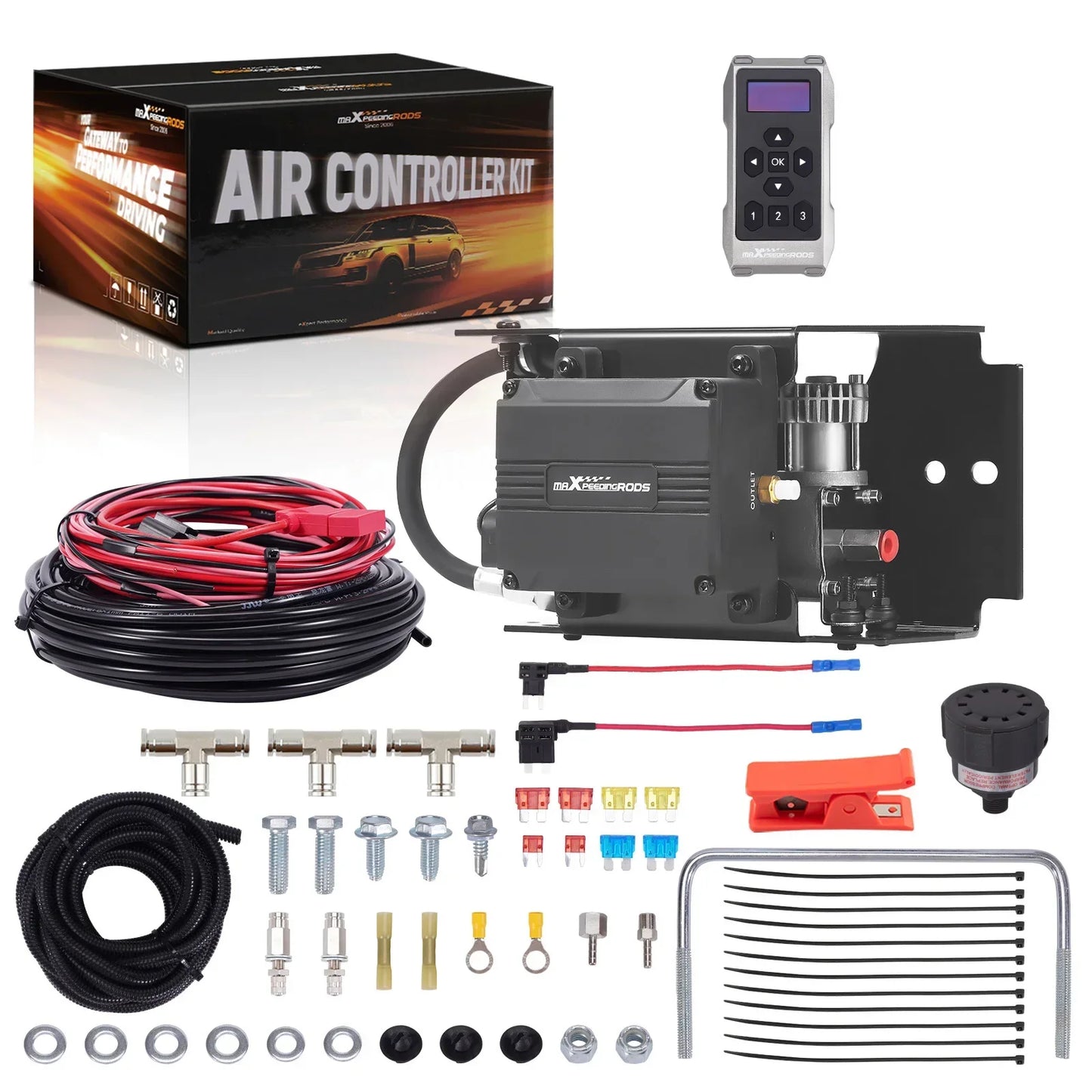 Wireless Universal Towing Air Spring Bag Compressor Kit for Motorhome Van Pickup