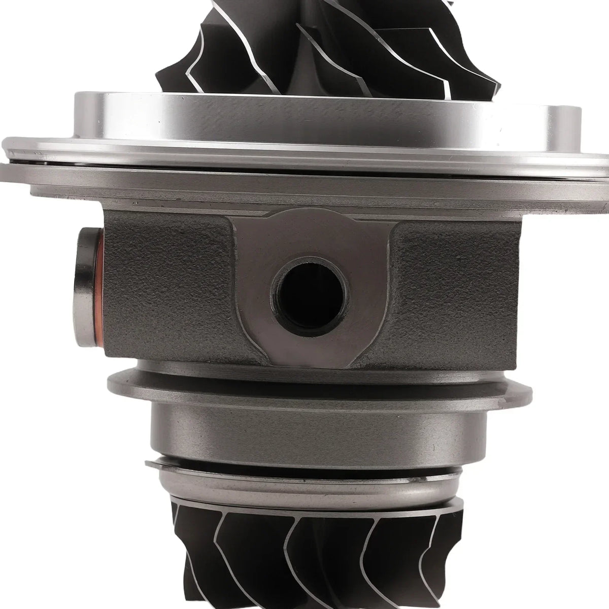 Wkład chra turbosprężarki k04-2280 do ford focus st 2.5l srebrno czarny z metalową obudową i łopatkami turbiny