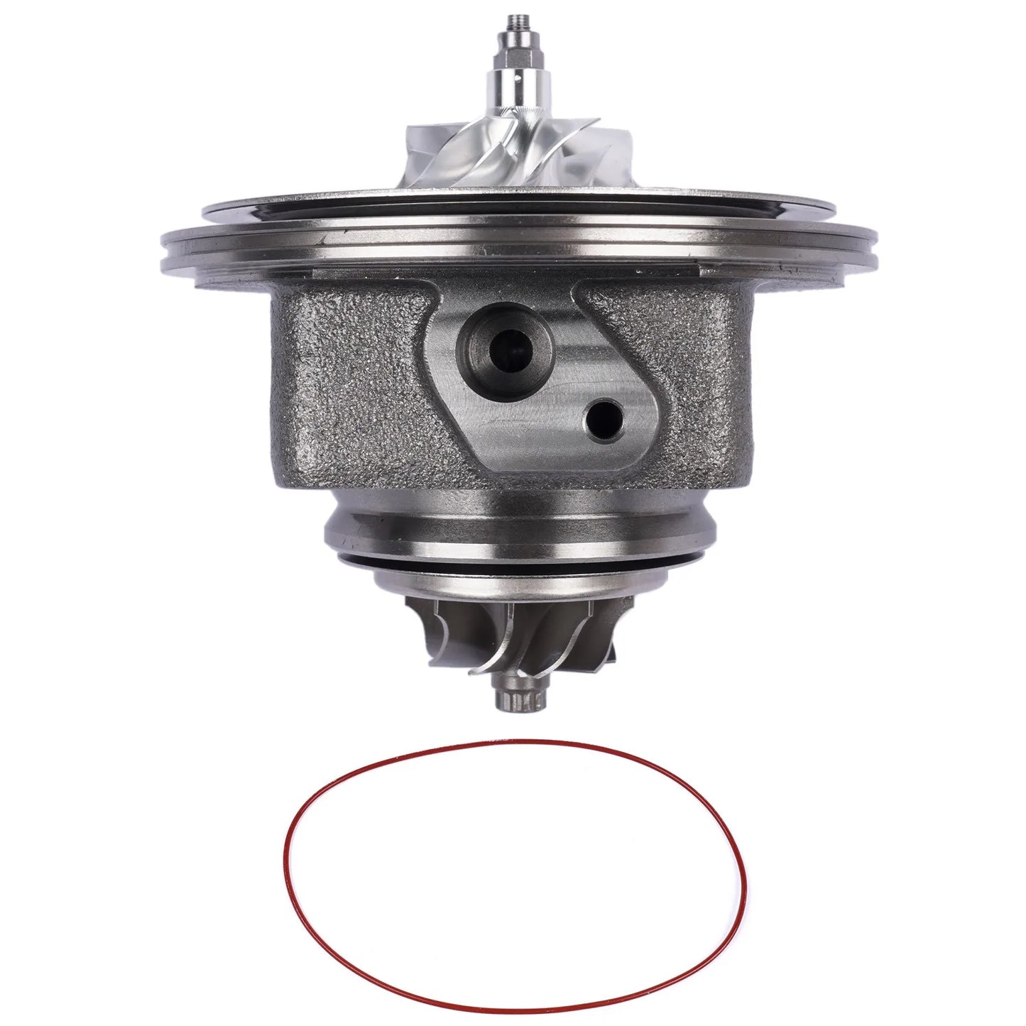 Srebrny metaliczny turboładowacz ap03 z czerwoną gumową uszczelką do b38 a15 mini clubman countryman