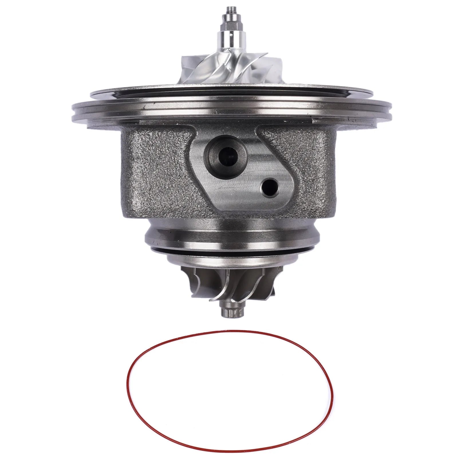 Srebrny metaliczny turboładowacz ap03 z czerwoną gumową uszczelką do b38 a15 mini clubman countryman