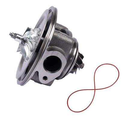 Szary metaliczny wkład turbosprężarki ap03 z polerowanym wirnikiem i czerwonym uszczelniaczem do bmw mini clubman b38 a15