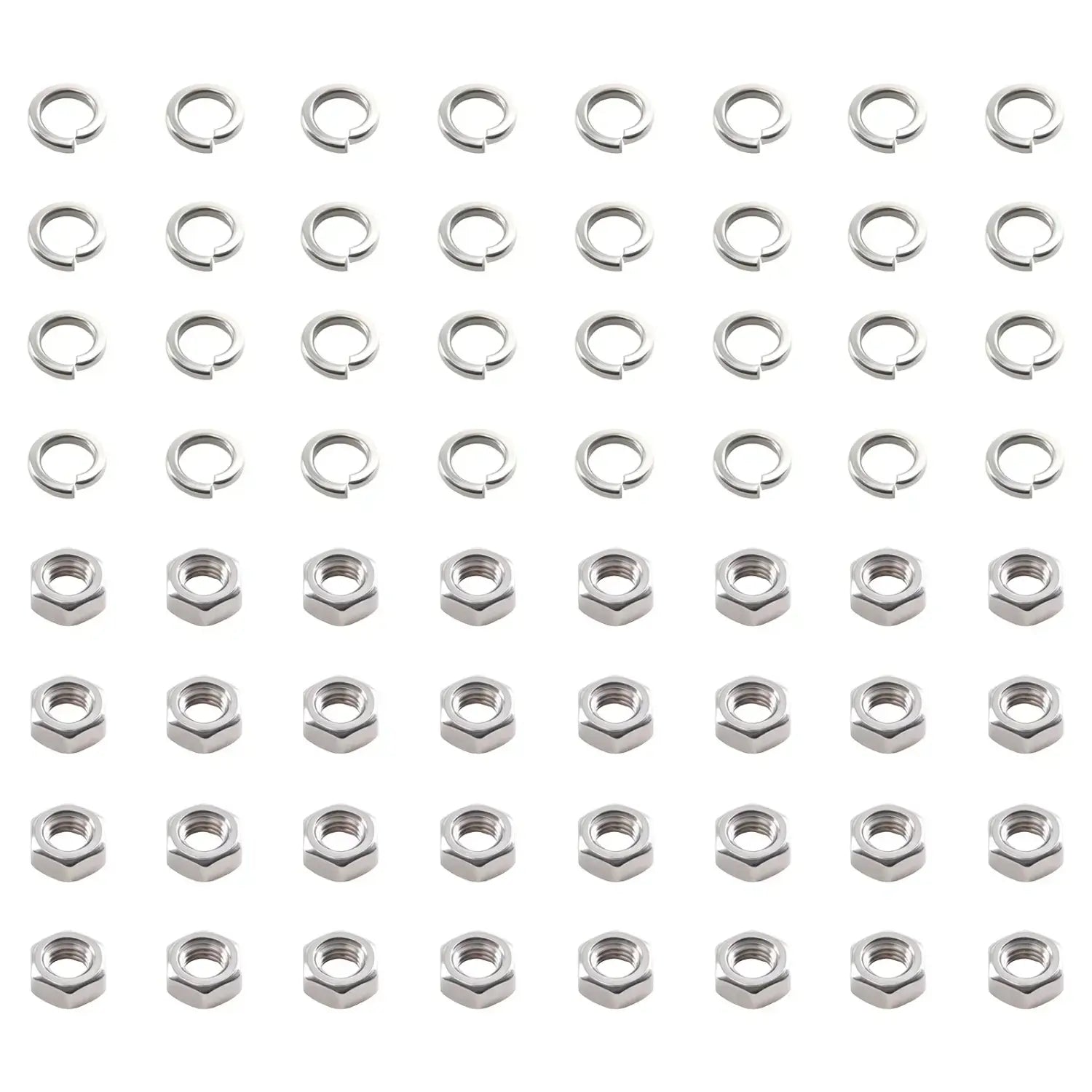 Zestaw 50 nierdzewnych nakrętek sześciokątnych i podkładek split washer do maxpeedingrods crosshair