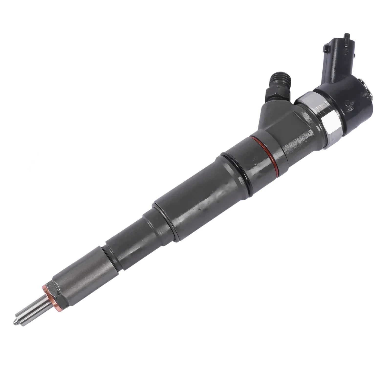 Czarny wtryskiwacz paliwa diesel z metalicznym wykończeniem i czerwonym pierścieniem do opel vauxhall omega 2.5 dti