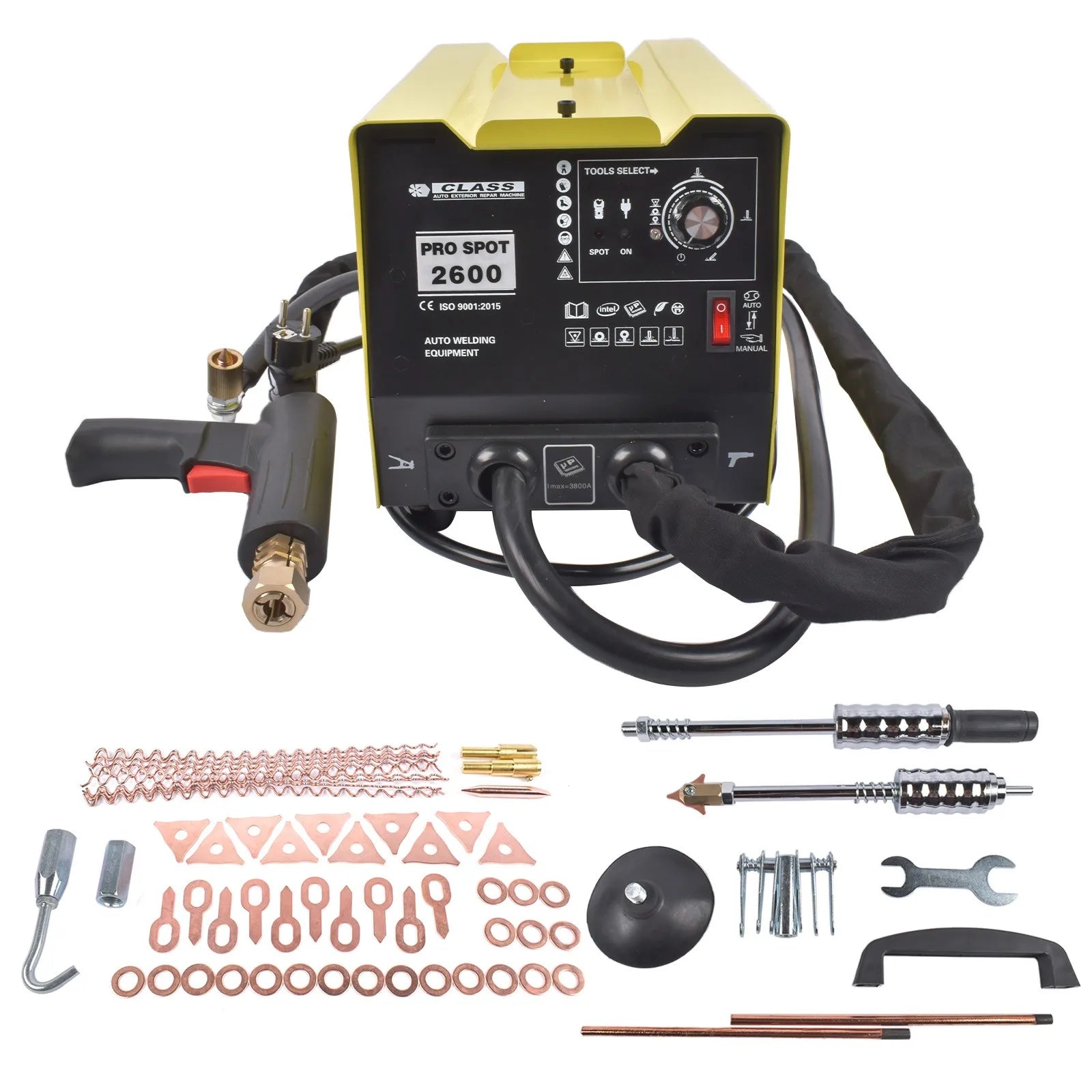 Żółto-czarny dent puller gys2600 gys2700 spawarka punktowa 220v 2kw 3500a z maksymalnym prądem wyjściowym