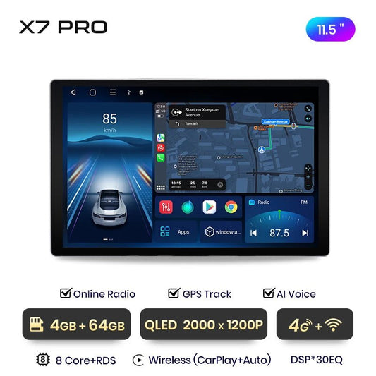 X7 MAX 13.1” 2K AI Voice Wireless CarPlay/Android Auto Radio for Peugeot 508/508SW (2011 - 2018) - Multigenus