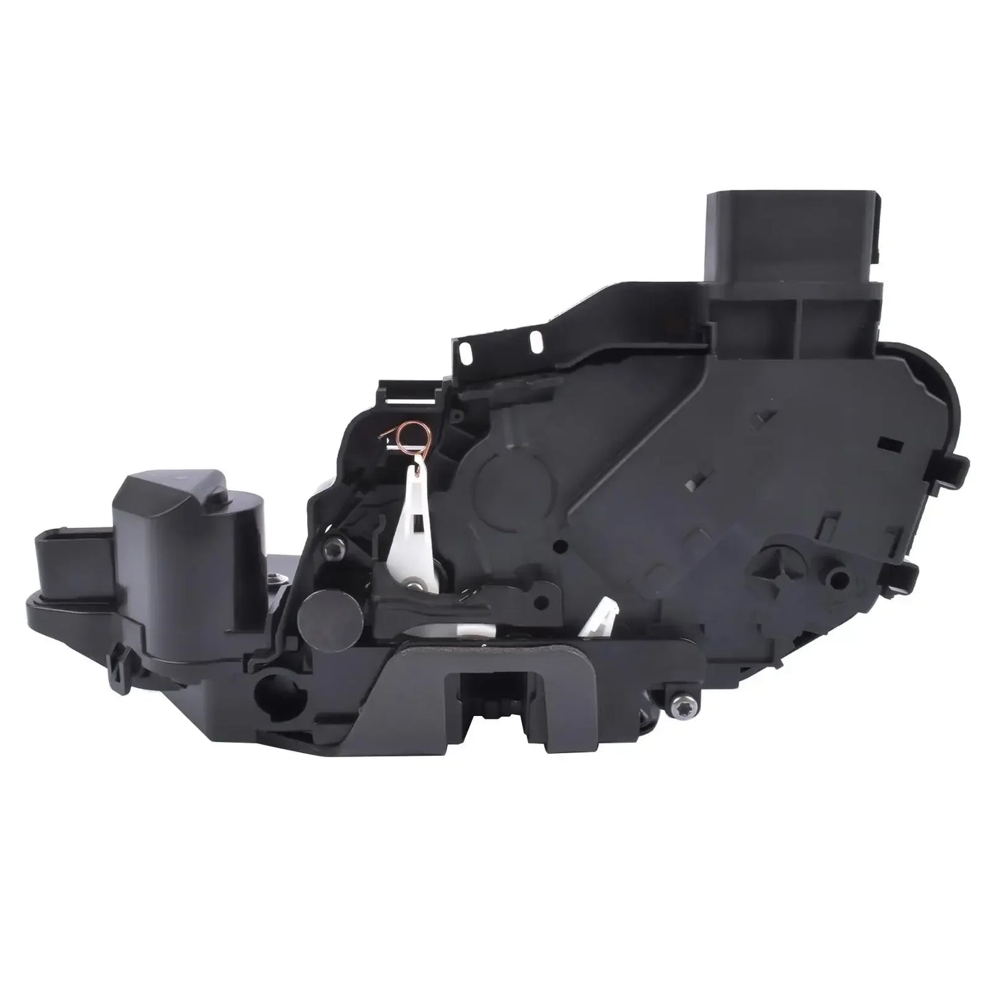 Czarny plastikowy zamek drzwi lewy przód zintegrowany z mechanizmem i okablowaniem do land rover evoque