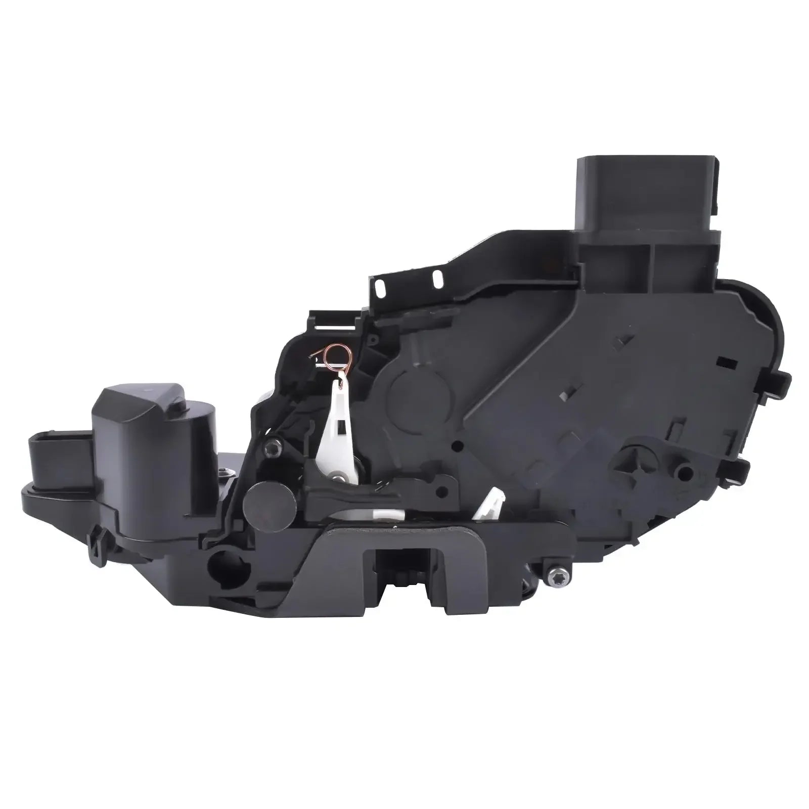 Czarny plastikowy zamek drzwi lewy przód zintegrowany z mechanizmem i okablowaniem do land rover evoque