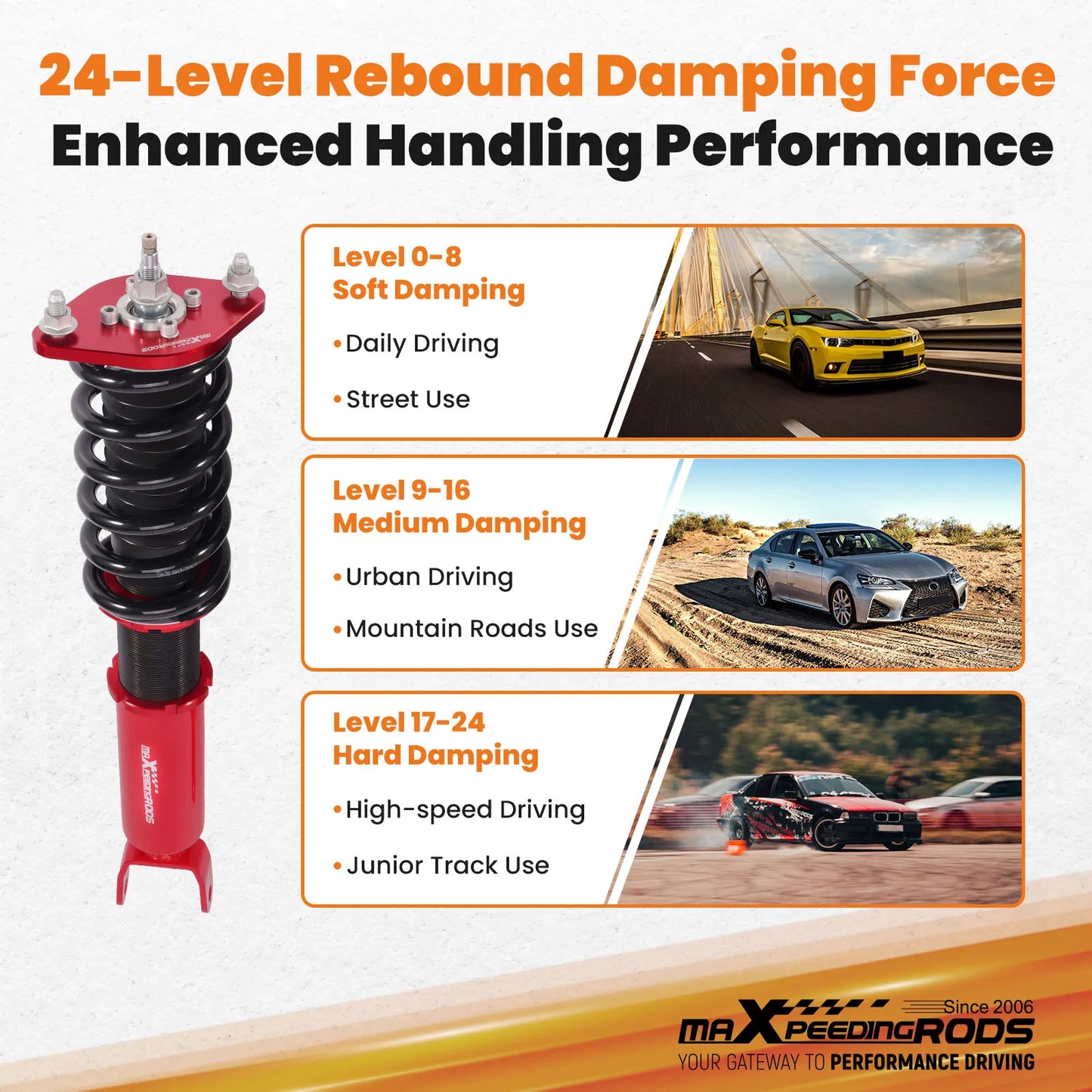 MaXpeedingrods Coilover Adj. Dämparsänkningssats För HONDA PRELUDE 92-01
