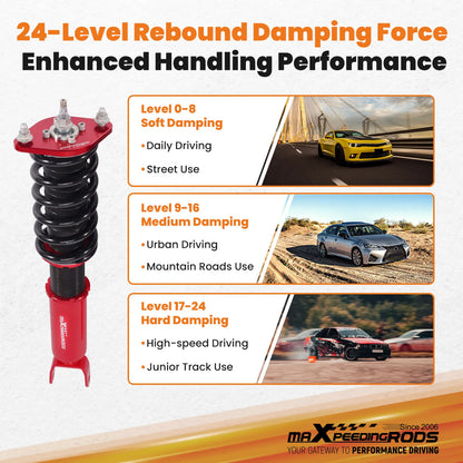 MaXpeedingrods Coilover Adj. Dämparsänkningssats För HONDA PRELUDE 92-01