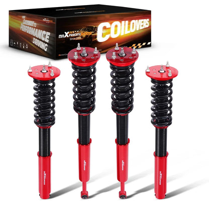Czerwono czarne zawieszenie coilover do mercedesa s klasy w220 s430 s500 z regulacją wysokości i sportowym designem