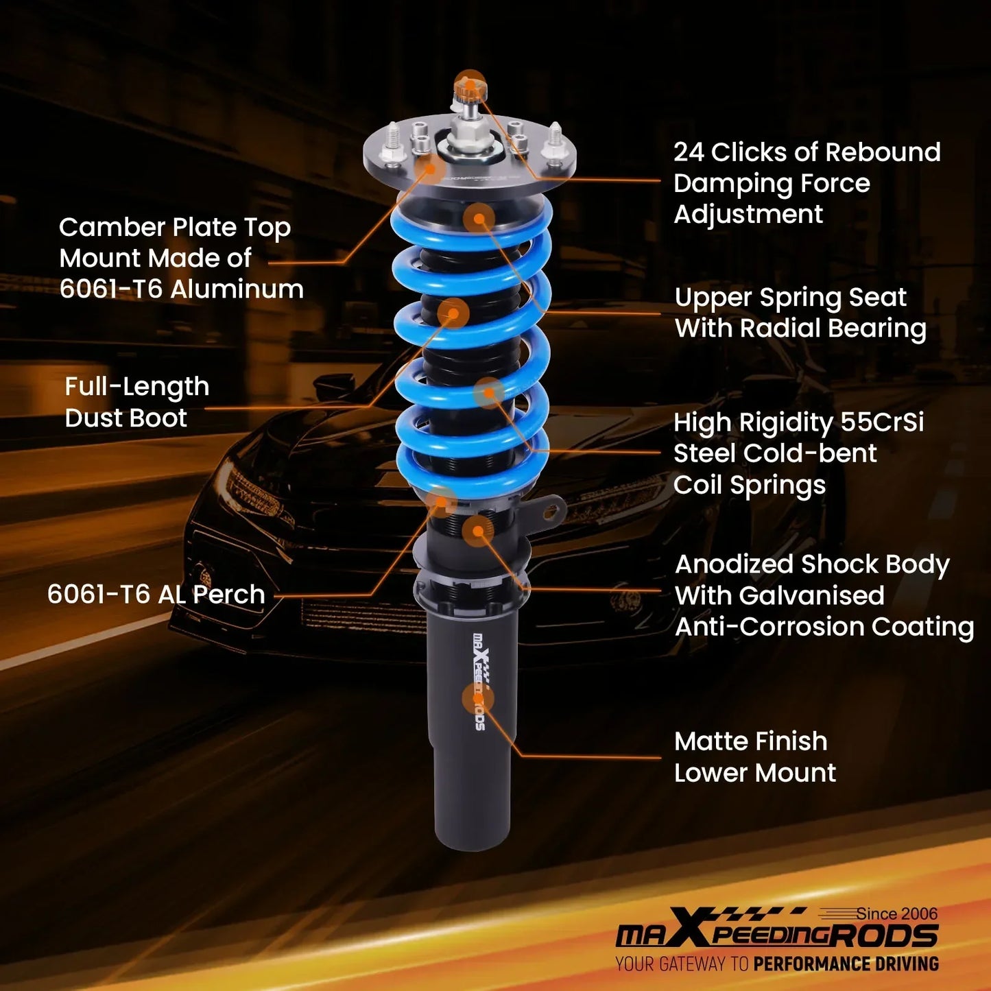 T6 coilover piekare BMW 5 E39 1995-2003