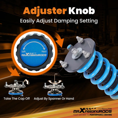 MaXpeedingrods Kit de suspension d'abaissement T6 Coilovers pour Toyota Supra MKII 86-93
